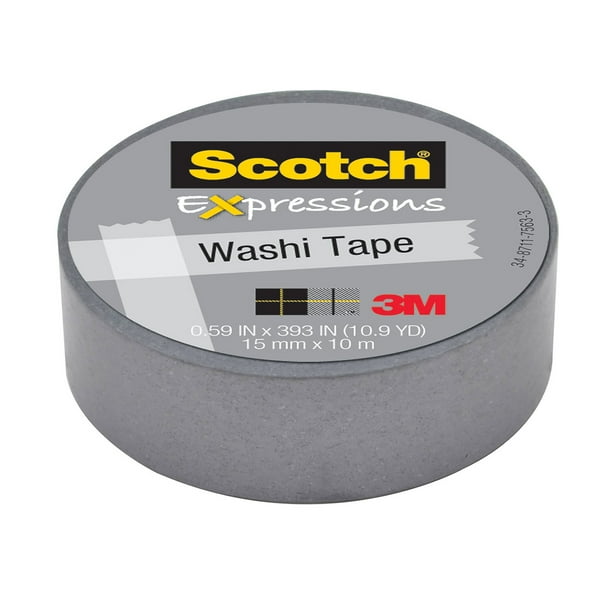 Scotch Expressions Washi Tape Silver 3M Office Products 59 x 393 Inches MMMC314SIL Scotch Expressions Washi Tape Silver 3M Office Products 59 x 393 Inches MMMC314SIL